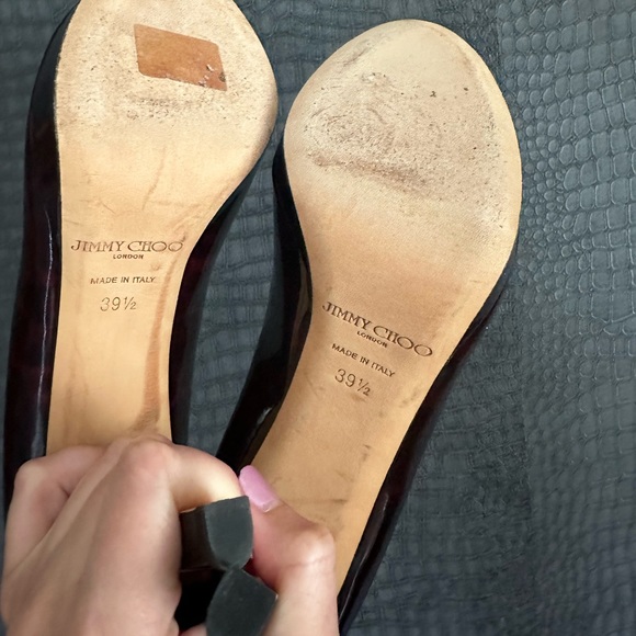 Jimmy Choo Tortoiseshell Peep Toe Pumps NWOB - Picture 8 of 8